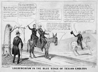 Locofocoismus im blauen Stadium der texanischen Cholera, veröffentlicht von H R Robinson, New York, 1844